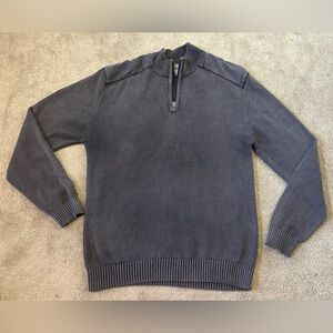 Method Mens XXL Long Sleeve Quarter Zip Knit Sweater Grey/ Black 55% Ramie